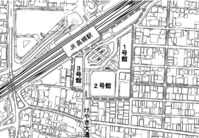 jr高槻駅南１号館２号館３号館付近の地図